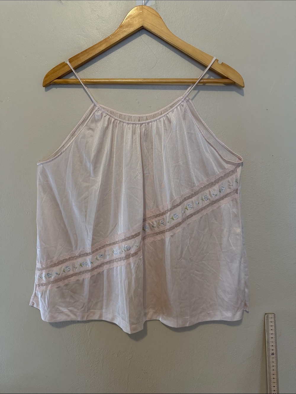 Sears Light Pink Embroidered Spaghetti Strap Camisole